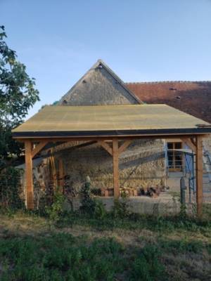 CPBF Abri une pente adoss&eacute;e Bretagne  4 poteaux 500 x 800 cm