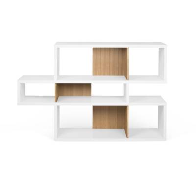 Paris Prix TemaHome - &Eacute;tag&egrave;re Biblioth&egrave;que London 1 Blanc Mat & Ch&ecirc;ne