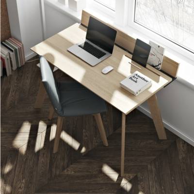 Delamaison Abbey Table, ch&ecirc;ne, Gris, 126 x 72 x 89 cm