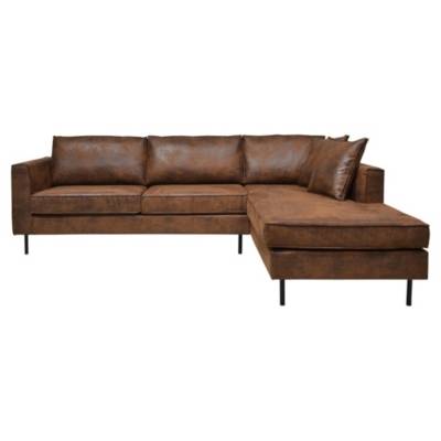 CAMIF Canap&eacute; d'angle microfibre aspect cuir vieilli Pittsburgh 50 jours 