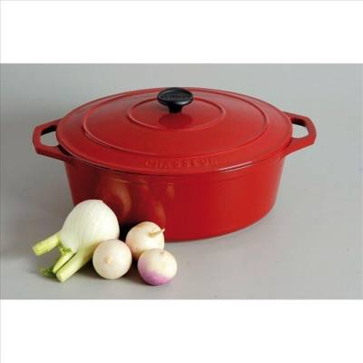CHASSEUR  Cocotte en fonte ovale 35 cm Rubis - Sublime