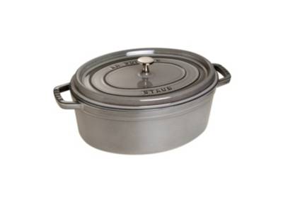 STAUB Cocotte ovale en fonte &eacute;maill&eacute;e 31cm gris graphite -  - 1103118