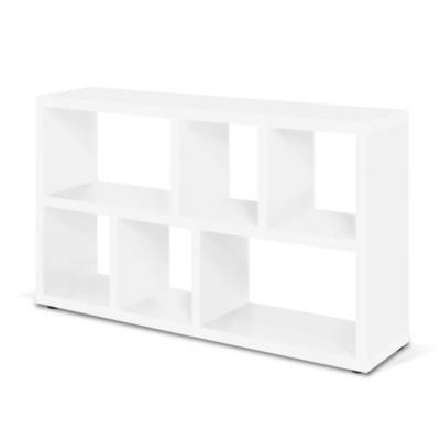 TEMAHOME Biblioth&egrave;que 2 niveaux 150x34x83 cm d&eacute;cor blanc mat - POPPY