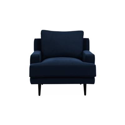 CAMIF Fauteuil velours Oscar 40 jours Bleu 