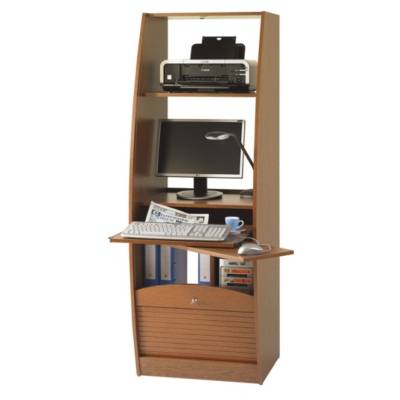 Armoire Informatique Largeur 60 cm Galb&eacute;e blanche