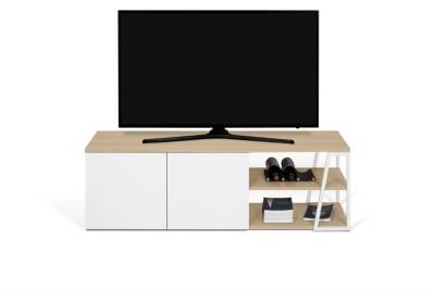TEMA HOME Meuble tv albi 145 - ch&ecirc;ne clair et blanc laqu&eacute; - temahome 9500.639821