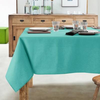 A DEMAIN Nappe antitaches COUCKE, carr&eacute;e 180 x 180 cm Turquoise