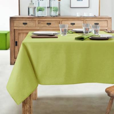 A DEMAIN Coucke - Nappe ronde unie Kiwi - Trait&eacute; TEFLON- 180 cm