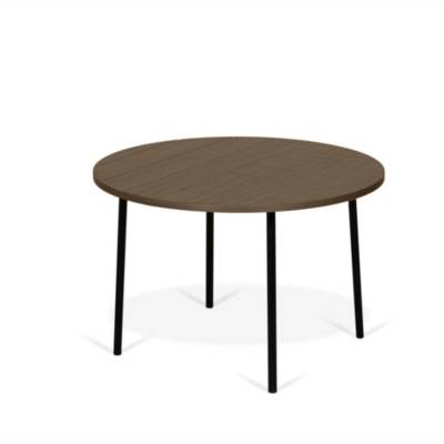 Table basse PLY 70 Noyer et pieds m&eacute;tal noir 70 X 70 TEMAHOME
