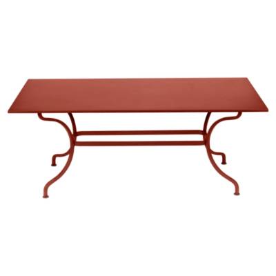 FERMOB Table  Romane 180 x 100 cm, tout acier Ocre rouge