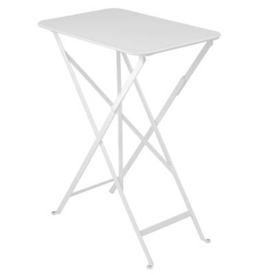FERMOB Table Rectangulaire Pliante 57 x 37 cm Bistro en M&eacute;tal  Blanc