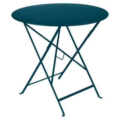 FERMOB  Table pliante BISTRO ronde - 21 bleu acapulco - &Oslash; 77 cm