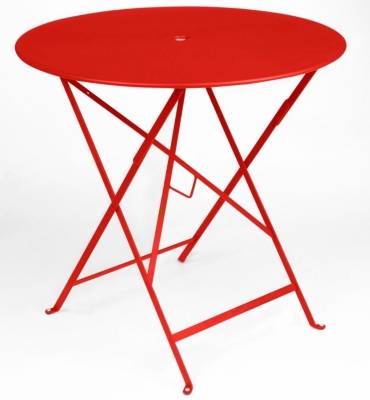 FERMOB Table de jardin pliante en m&eacute;tal  Bistro &oslash;77 cm piment