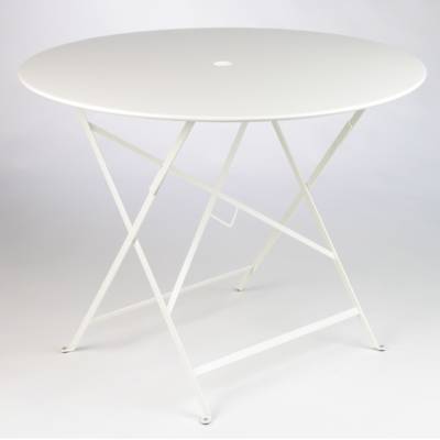 FERMOB  Table pliante BISTRO ronde - 01 blanc coton - &Oslash; 96 cm