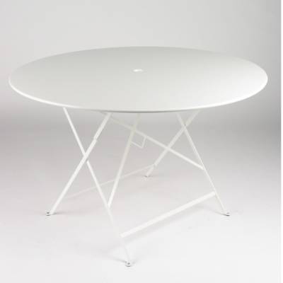 FERMOB  Table pliante BISTRO ronde - 01 blanc coton - &Oslash; 117 cm