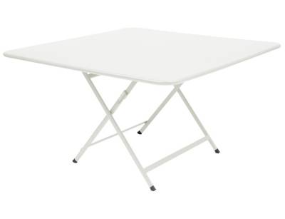 FERMOB  Table pliante CARACT&Egrave;RE - 01 blanc coton - carr&eacute;, 128 x 128 cm