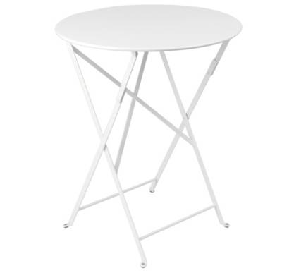 FERMOB  Table pliante BISTRO ronde - 01 blanc coton - &Oslash; 60 cm