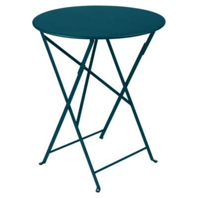 FERMOB  Table pliante BISTRO ronde - 21 bleu acapulco - &Oslash; 60 cm