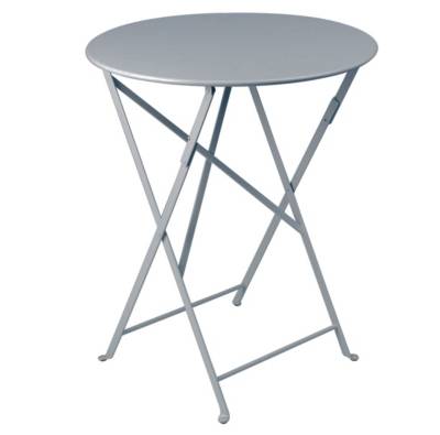 FERMOB Table de jardin  Bistro rond gris / argent 2 personnes