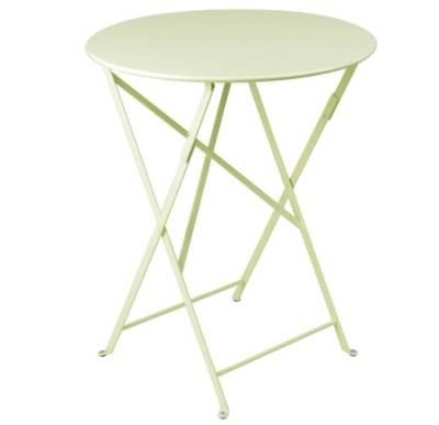 FERMOB  Table pliante BISTRO ronde - 65 vert tilleul - &Oslash; 60 cm