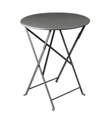 FERMOB Table pliante ronde  Bistro &Oslash; 60 cm, coloris au choix Carbone