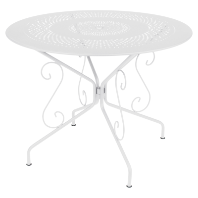 FERMOB Table Montmartre - Ronde - Acier - Blanc coton - 96cm