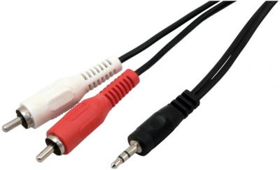 MCL SAMAR C&acirc;ble audio st&eacute;r&eacute;o 2 x rca m&acirc;le jack 3.5 m&acirc;le - 1.5m MC720-1.5M