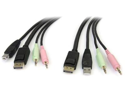 STARTECH.COM Startech 4 In 1 Usb Displayport Kvm Switch Cable Vert,Noir,Rose