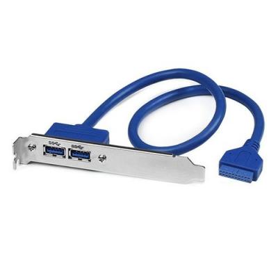 STARTECH  2 Port Usb 3 A Female Slot Plate Adapter Bleu,Argent&eacute;