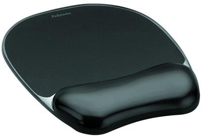 FELLOWES 9112101 Tapis de souris Repose-poignet ergonomique Crystal Gel Noir 