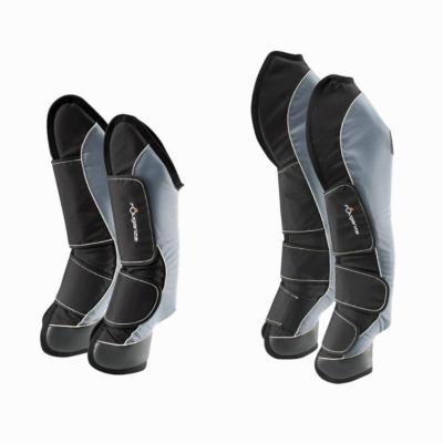 FOUGANZA Protections de transport &eacute;quitation Cheval et Poney - Traveller 500 grises x4