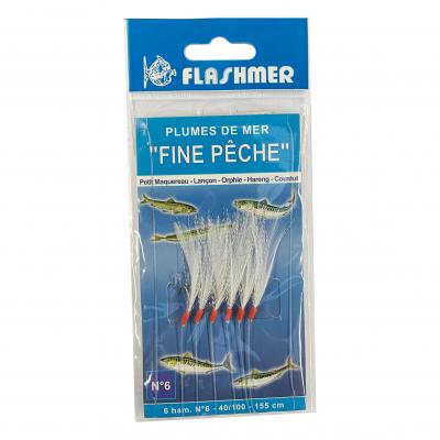 FLASHMER Bas de ligne Fine p&ecirc;che 6 hame&ccedil;ons N&deg;6 p&ecirc;che en mer