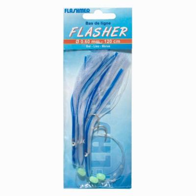 FLASHMER Bas de ligne Flasher 3 hame&ccedil;ons N&deg;2/0 p&ecirc;che en mer