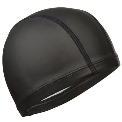 DECATHLON Bonnet de Bain en Maille Enduite - Tissu Uni - Taille L - Noir