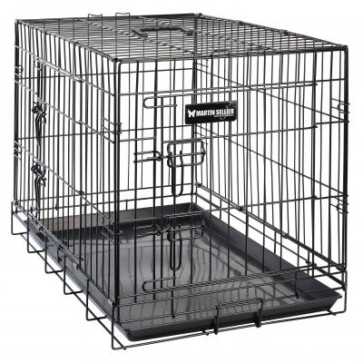 MARTIN SELLIER Cage de transport pliante - Pour chiens - M&eacute;tal zingu&eacute; - 93x58x65cm