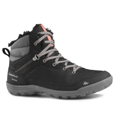 QUECHUA Chaussures de randonn&eacute;e chaudes et imperm&eacute;ables femme, NH100 Mid noir