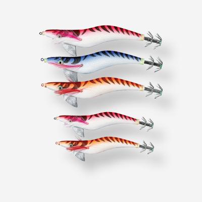 FLASHMER Pack de turluttes EGI plomb&eacute;s x5 p&ecirc;che des seiches/calamars peche en mer