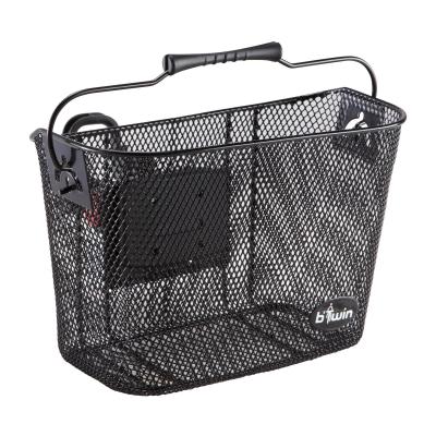BTWIN Panier v&eacute;lo enfant m&eacute;tal noir 9 litres