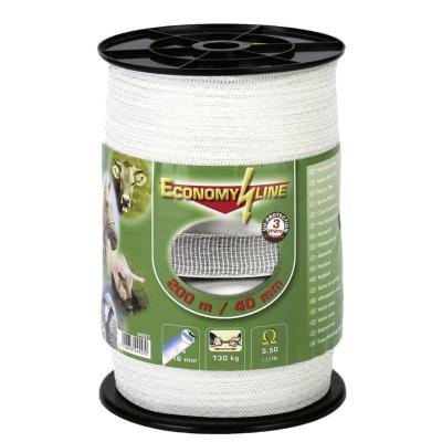 AKO Ruban pour cl&ocirc;ture &eacute;quitation largeur 40 mm X 200 m - Economy blanc