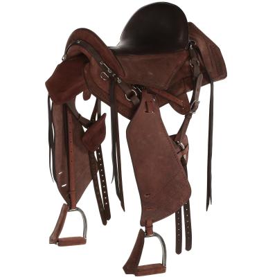 FOUGANZA Selle &eacute;quitation randonn&eacute;e Cheval - Escape marron