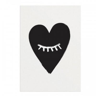  Affiche noir et blanc C&oelig;ur - A3