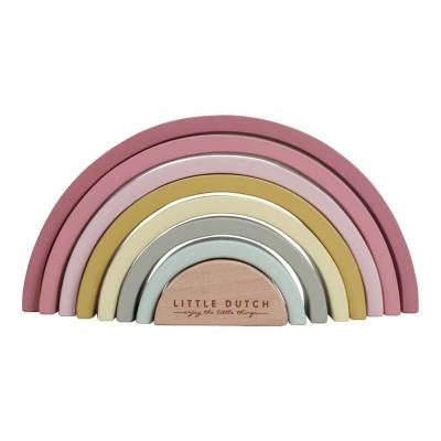 LITTLE DUTCH Jeu d'&eacute;veil Baby to Love LD Arc-en-ciel en bois Rose