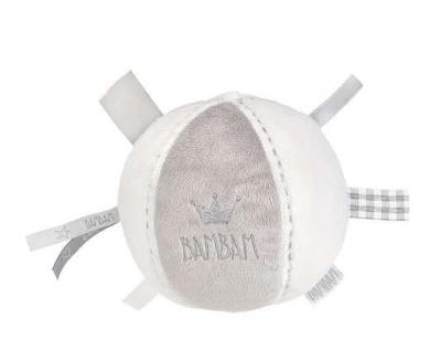 BAMBAM  teddy Crownball junior 12 cm en peluche blanc/gris