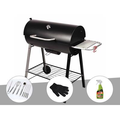 SOMAGIC Barbecue &agrave; charbon sur chariot michigan + malette de 8 accessoires inox + gant d