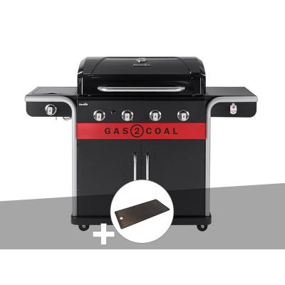 CHAR BROIL Barbecue &agrave; gaz et &agrave; charbon Gas2Coal Char-Broil 2.0 4B + Plancha