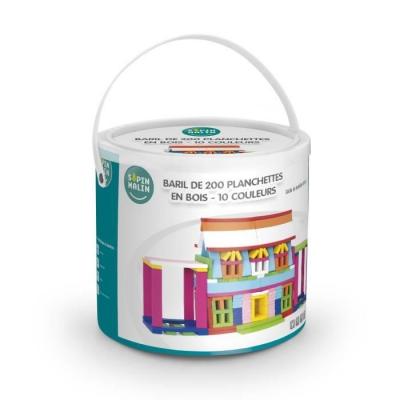 SAPIN MALIN  Baril De 200 Planchettes En Bois - 10 Couleurs