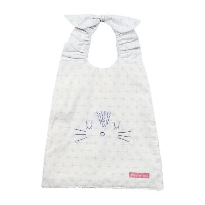 LITTLE CREVETTE Serviette bavoir coton bio &eacute;cru