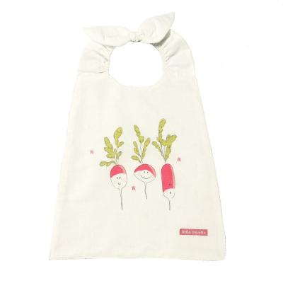 LITTLE CREVETTE Bavoir &eacute;lastiqu&eacute; lin et coton bio* Radis Rose beige