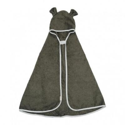 Cape de bain b&eacute;b&eacute; bio vert olive