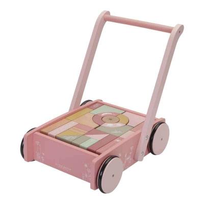LITTLE DUTCH Chariot de marche avec blocs de construction Wild Flowers